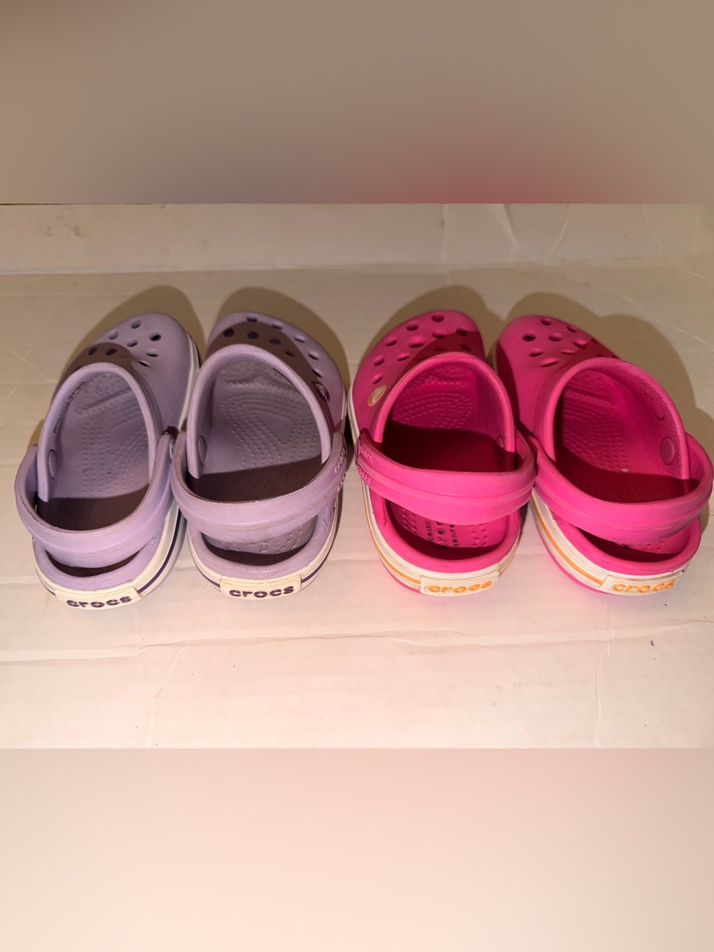 CROCS Classic Clog Bundle Girls C6 | Pink & Lavender | Toddler Size 6 | 2 Pairs - Picture 3 of 5